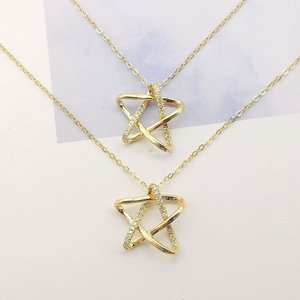 Collar con Colgante en Forma de Estrella de Oro Puro de 14K o Plata de Ley de Alta Calidad, Diamante Cultivado en Laboratorio, Elegante Regalo para Niñas y Mujeres - Product Image 6