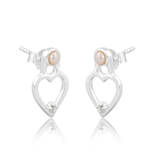 Dernière collection de boucles d'oreilles en argent sterling 925 avec zircon cubique et perle Fabricant de bijoux de créateurs faits à la main pour les occasions - Product Image 2
