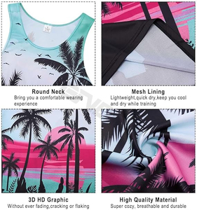 Lightweight Breathable Men's Summer Tank Top Active Wear Plus Size Knitted Moisture-Wicking Fabric Print Pattern High Street - Product Image 6