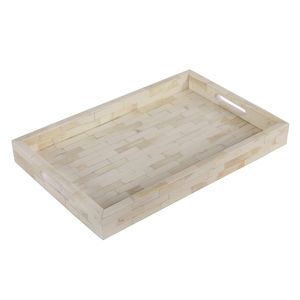 Plateau de service moderne personnalisable avec incrustations de os, motifs scéniques et à carreaux, occasion du Nouvel An - Product Image 2