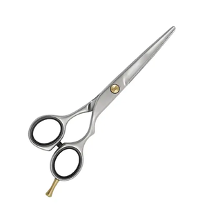 Bán buôn salon tóc cắt kéo thép không gỉ thẳng lưỡi với vòng cao su vàng có thể tháo rời giấy lớp phủ vẻ đẹp loại - Product Image 2