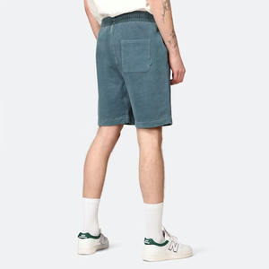 2024 nouveauté hommes femmes couleur anthracite lavé au soleil décontracté short de survêtement taille élastique écologique motif solide vente en vrac - Product Image 4