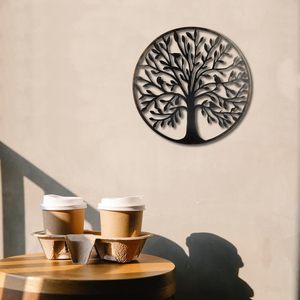 Décoration murale moderne en métal doré Feuille ronde Art mural Motif végétal de Noël pour salon Chambre à coucher Bureau Salle à manger Décoration murale - Product Image 4