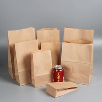 Sacs en papier kraft PE jetables personnalisés de qualité alimentaire, recyclés, marron, avec logo imprimé, écologiques, biodégradables, à fond plat, pour cadeaux et artisanat