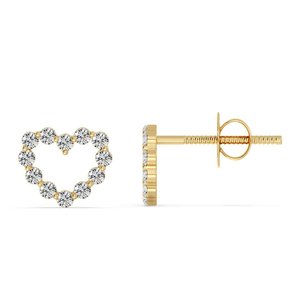 Heart-Shaped Stud <b>Earrings</b> Lab Grown Diamond Jewelry - Product Image 2