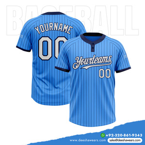 Camiseta de Béisbol de Dos Botones, Uniforme de Equipo Personalizado, Transpirable, Absorbe la Humedad, Secado Rápido, Antibacteriano, Anti-UV, Cuello en V, Sublimación - Product Image 3