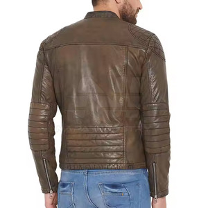 Custom Made Men's Coated <b>Winter</b> <b>Leather</b> <b>Jacket</b>-High Quality Eco-Friendly Casual Front Logo - Product Image 4