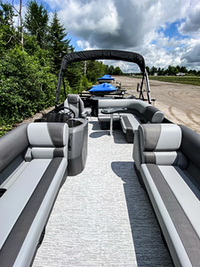 2026 New Kinlife 22ft Aluminum Leisure <strong>Pontoon</strong> Boat 12 Person Capacity Foldable Bimini Top for Rivers Entertainment - Product Image 3