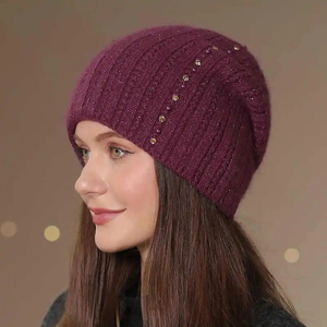 Nuevo gorro de Invierno para mujer, gorro decorativo a la moda, gorro de invierno cálido para mujer, ropa de calle informal, gorro de punto - Product Image 2