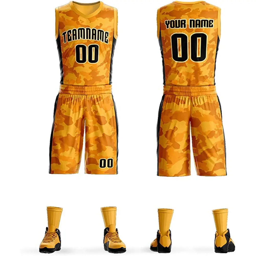 Basketball Uniform Shirt OEM Custom Großhandel Design Sublimation Reversible Basketball Westen Kit Set Shirt Männer Basketball kurz