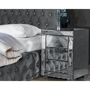 Ensemble de chambre à coucher contemporain en métal avec armoire miroir, taille King Size, de fabricant turc, pour la maison, vente en gros et exportation - Product Image 4