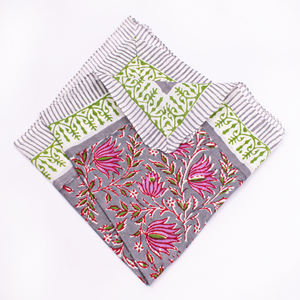 Foulard carré multifonctionnel en coton imprimé floral, respirant, écologique, lavable, pour la tête, les sports de plein air et les voyages - Product Image 2