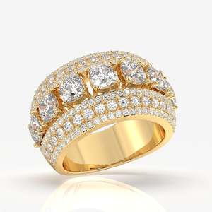 Stellar <b>Cushion</b> & <b>Round</b> Cut Moissanite Diamond Wedding Sterling Silver Band Ring - Product Image 2