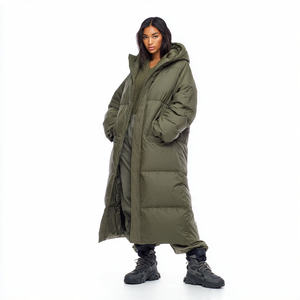 Abrigo Largo Acolchado con Cremallera para Mujer, Ropa de Calle de Invierno, Resistente al Viento y Ecológico - Product Image 2