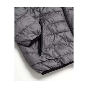 Chaqueta Acolchada con Capucha para Hombre, Lisa, Gris, Ligera, para Invierno, con Logotipo Personalizado, Proveedor de Marca Privada - Product Image 6