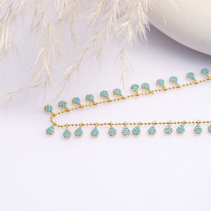 Turquoise CZ Pierre Poire Coupe Forme Conception Shaker Collier En Gros À La Main Turc 925 Bijoux En Argent Sterling - Product Image 4