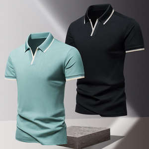 Chemise de sport d'été lourde pour hommes, lettre de luxe tricotée décontractée Boxy simple personnalisée pour Polo Golf T-Shirt de haute qualité en gros - Product Image 5