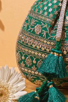 Sac Potli en velours polyester artisanal, écologique et durable, pour femme, idéal pour les fêtes ou comme pochette cadeau, taille/épaisseur personnalisable