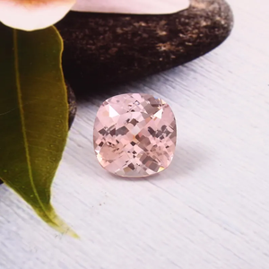 Morganita de melocotón Rosa natural de calidad AAA al por mayor, 10x10, corte de cojín, piedras preciosas sueltas para la fabricación de joyas - Product Image 1