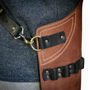 Vintage Brown Genuine Cowhide <b>Leather</b> <b>Apron</b> for Men | Heavy Duty Workshop <b>Apron</b> for BBQ Woodworking - Product Image 5