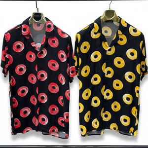 <b>Floral</b> Patterned <b>Mens</b> Short Sleeve <b>Shirt</b> Relaxed Fit Satin Fabric Stylish Summer Casual Wear Anti-Wrinkle Holiday Outfit - Product Image 1