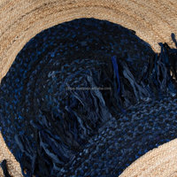 Hot Selling Washable Modern Floral Non-Slip Jute Braided Woven Design Handmade Natural Fiber Area Rug Customized Outdoor Door