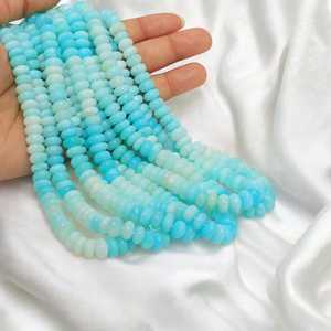 Cuentas redondas lisas de ópalo sombreado azul cielo Natural, cuentas de piedras preciosas sueltas de 6mm a 8mm para fabricación de joyas, suministro a granel al por mayor - Product Image 3