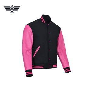 Chaqueta universitaria para hombre, muestra personalizada, cuerpo de lana, Mangas de cuero y cuello alto bordado en la parte delantera y trasera - Product Image 2