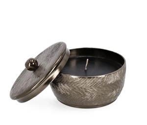 เชิงเทียนอะลูมิเนียมสีดำคุณภาพสูง11x8H พร้อมฝาปิดสำหรับงานแต่งงานงานเลี้ยงปีใหม่งานเฉลิมฉลองในราคาไม่แพง MZ - Product Image 1