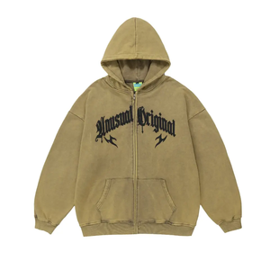 Ustom-Sudadera con capucha para hombre, prenda deportiva masculina ligera con estampado de puff y letras 3D, 100% algodón - Product Image 2