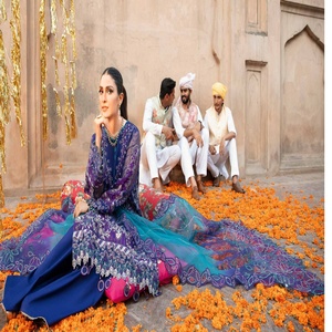 ชุดแต่งงาน3ชิ้นสุดหรูจากนักออกแบบปากีสถานคอลเลกชันผ้าชิฟฟ่อนศิลปะชุด Hohomro Salwar Kameez - Product Image 2