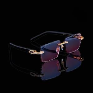 Lunettes de soleil carrées hip-hop en argent sterling 925 entièrement serties de diamants moissanite pour homme, bijoux tendance, vente chaude - Product Image 5