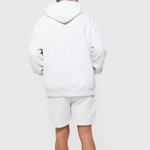 Ensemble décontracté deux pièces pour homme avec logo personnalisé, sweat à capuche et short, 100 % coton respirant - Product Image 6