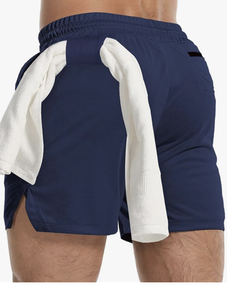 กางเกงขาสั้นตาข่ายผู้ชาย สกรีนโลโก้ได้ แห้งเร็ว สำหรับเล่นกีฬา ผลิตจากไนลอนและโพลีเอสเตอร์ สำหรับส่งออก - Product Image 3