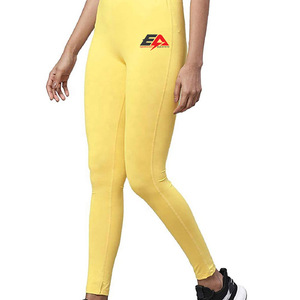 2025 nuevas mallas de Yoga de entrenamiento de cintura alta para mujer, pantalones ajustados deportivos de estilo de cintura media con patrón sólido - Product Image 1