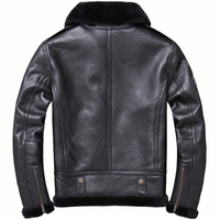 Veste aviateur en peau de mouton pour homme, style B3, en cuir de mouton, décontractée, fourrure, mode, bombardier, veste en cuir véritable, manteau OEM