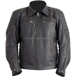 Chaqueta de motociclista clásica para hombre, chaqueta de cuero - Product Image 5