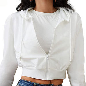 OEM logotipo personalizado ropa de calle desgastado parche trabajo bordado cremallera peso pesado recortado Rhinestone capucha puntiaguda Sudadera con capucha - Product Image 3