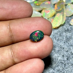 Natural Ethiopian <b>Opal</b> Gemstone Smoked Black <b>Opal</b> Birthstone Black <b>Opal</b> Faceted Cut Stone Loose Oval Cut Jewelry - Product Image 3