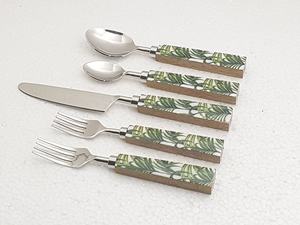 Juego de cubiertos de acero inoxidable de estilo único de la mejor calidad, juego de cubiertos con mango de resina blanca, vajilla para fiesta de boda, juego de cuchara - Product Image 3