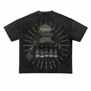 T-shirts Hip Hop OEM 100% coton à manches courtes DTG T-shirt imprimé personnalisé T-shirt vintage surdimensionné délavé à l'acide - Product Image 3