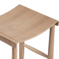 Tabouret de bar moderne réglable en hauteur, fabriqué en teck massif, couleur naturelle NC, qualité hôtelière, pour intérieur/extérieur, mobilier de bar commercial