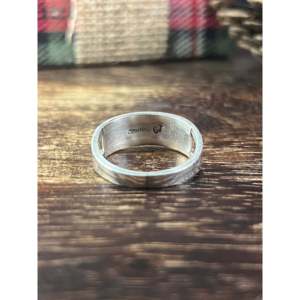 Sterling Silver <b>Ring</b> with Man-Made <b>Blue</b> <b>Opal</b> Inlay Gold & Rhodium Plated Fashionable Gift - Product Image 5