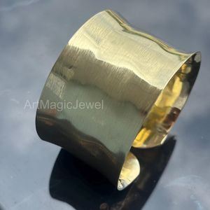 Brazalete de latón crudo de 69mm, brazalete de incrustaciones, brazalete de canal en blanco, pulsera ancha hecha a mano, latón crudo - Product Image 2