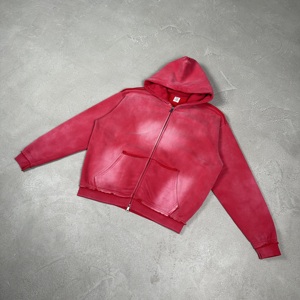 <span class=keywords><strong>Felpa</strong></span> con <span class=keywords><strong>Zip</strong></span> e Logo Personalizzato per <span class=keywords><strong>Uomo</strong></span>, Effetto Vintage con Bordi Grezzi, Streetwear Casual all'Ingrosso - Product Image 2