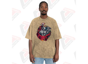 T-shirt élégant délavé à l'acide pour homme Design tendance confortable avec appliques écologiques pour l'été en velours côtelé batik denim - Product Image 6