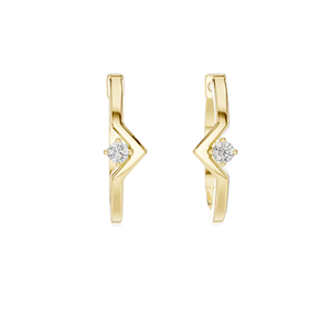Boucles d'oreilles créoles en diamant de laboratoire 0,02 CT, clarté VVS-VS EF, or 18 carats, 14 carats, 10 carats et argent 925, or rose, or jaune, or blanc - Product Image 3