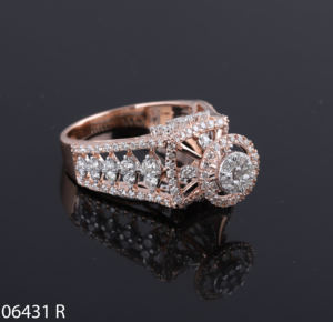 Bague de fiançailles en diamant rond de créateur cultivé en laboratoire pour femme unisexe Or rose pour certifié tendance D'VINS JEWELS LR047 Fêtes - Product Image 1