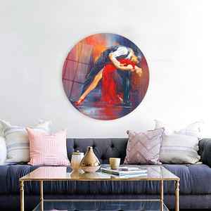 Impression sur toile de couple dansant élégant : Décoration moderne pour salle de musique, ART EN VERRE TÉMPERÉ - Product Image 1