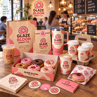 Emballages de marque AT PACK pour les chaînes de donuteries avec des boîtes à donuts personnalisées, des sacs en papier, des gobelets à café et des solutions de vente à emporter